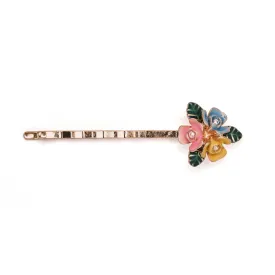 Vintage hair clip : Hand painted flower hair clip