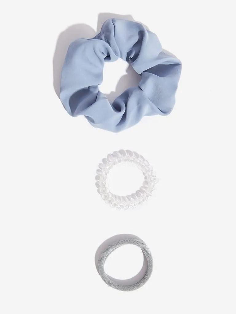 Westside Accessories Blue Scrunchies Set - Pack Of 3