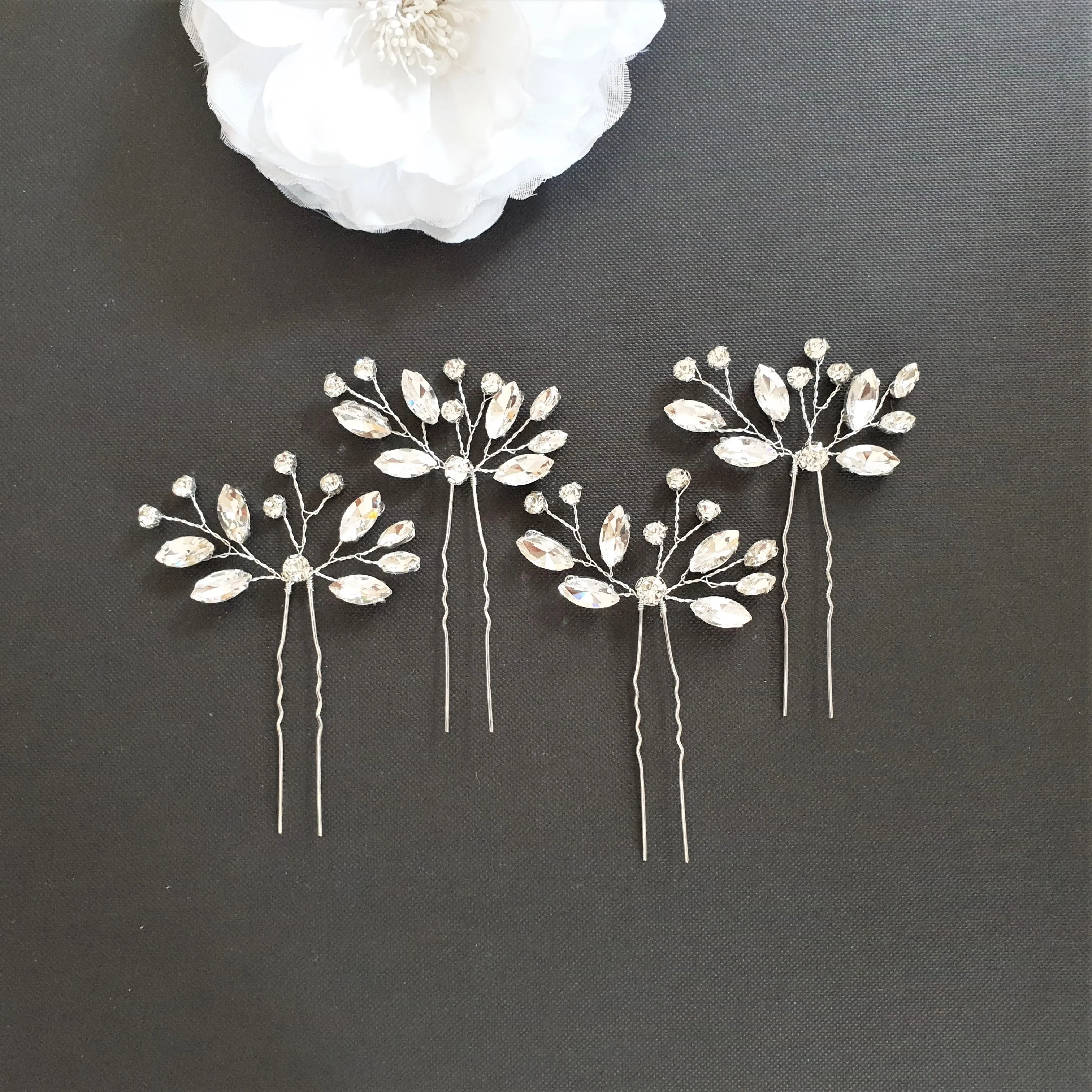 Wholesale Crystal Hair Accessories Set for Weddings-Poppy