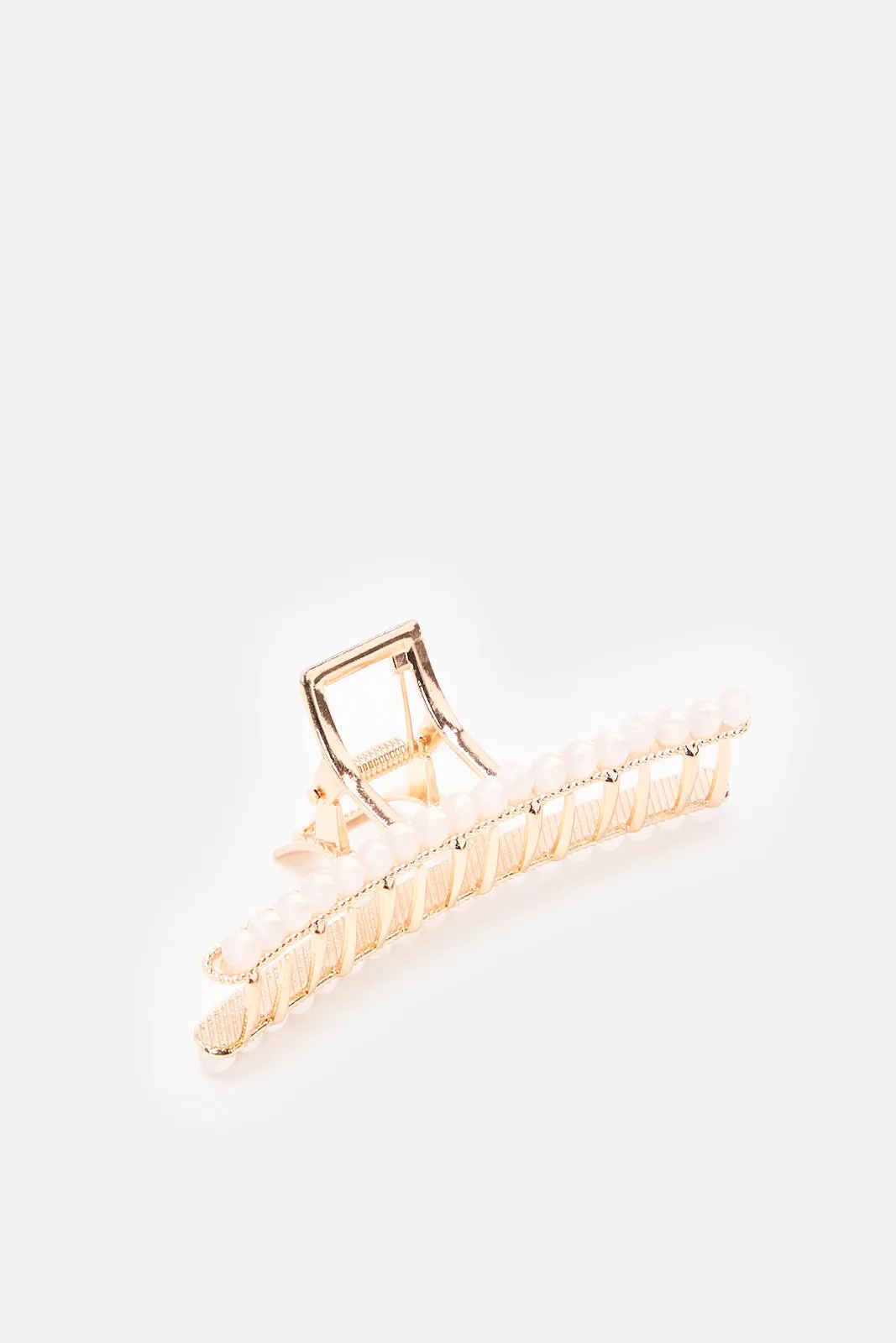 Women Gold Pearls Hair Claw