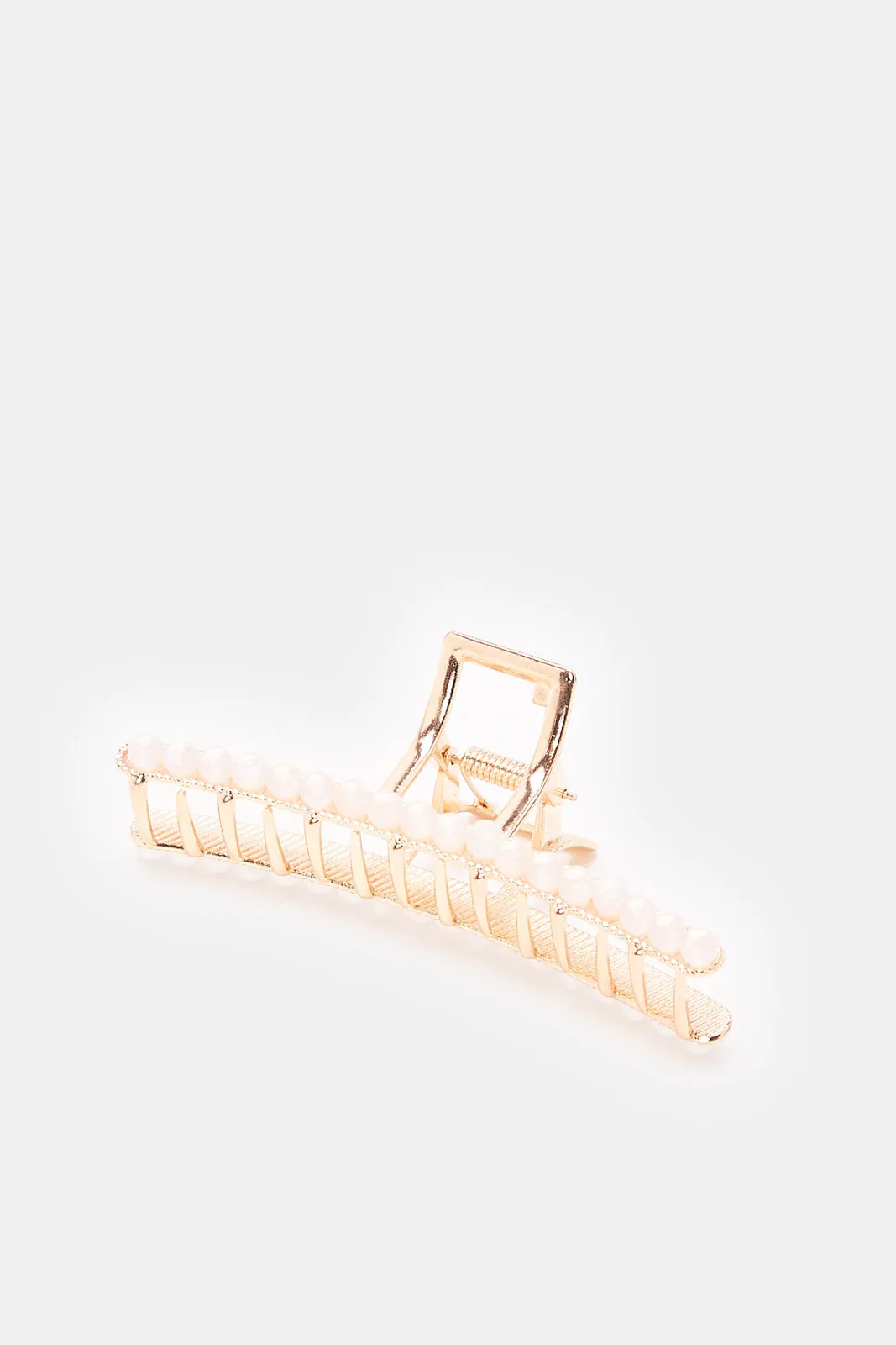 Women Gold Pearls Hair Claw