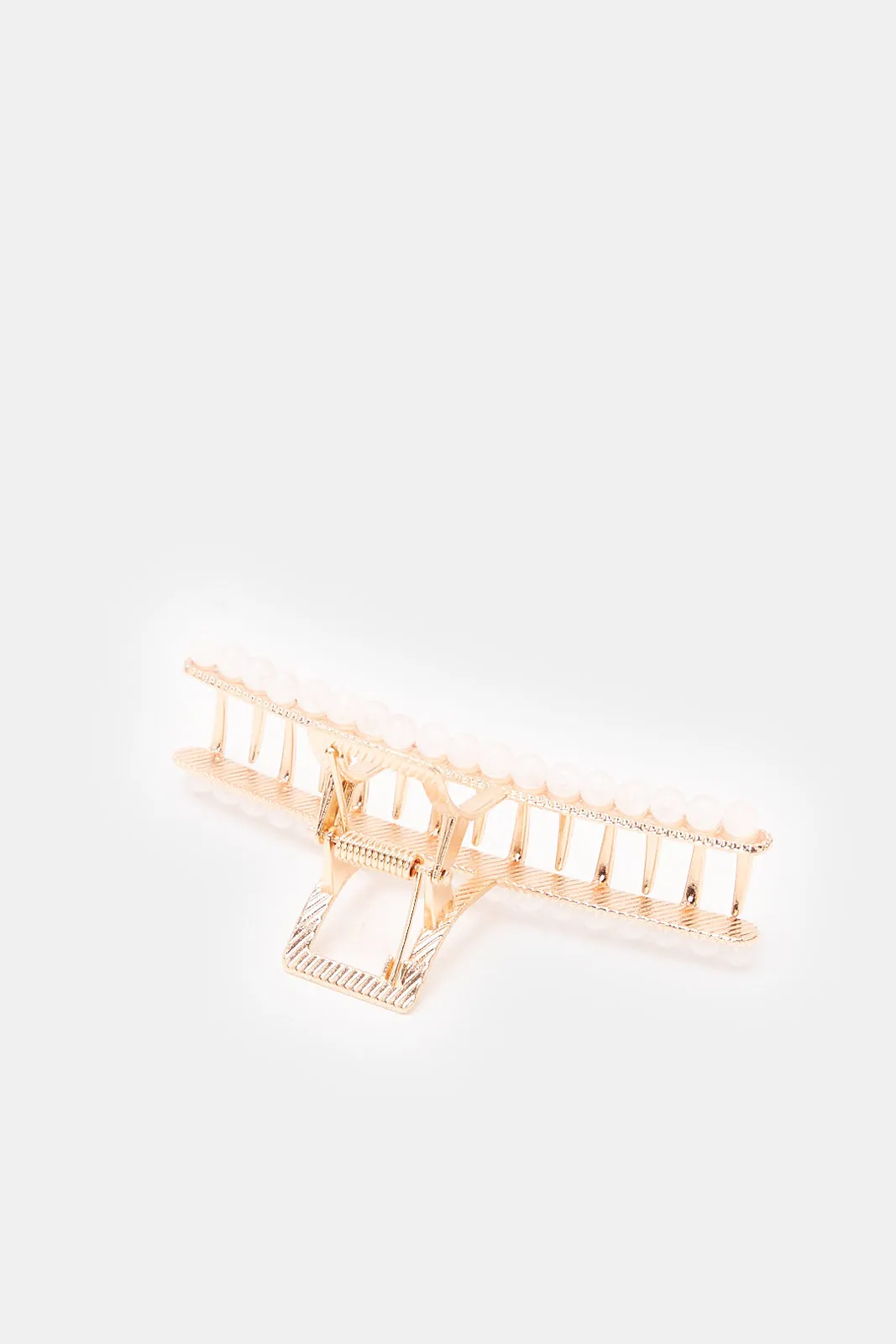 Women Gold Pearls Hair Claw